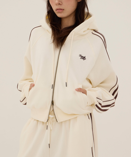 DGDP Lettering Track Crop zip-up худи_кремовый