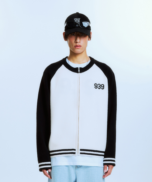 아카이브 볼드() 939 RAGLAN KNIT ZIP-UP (BLACK) 상품 이미지