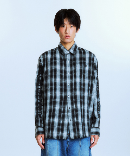 아카이브 볼드() AB EMBROIDERY CHECK SHIRTS (BLACK) 상품 이미지