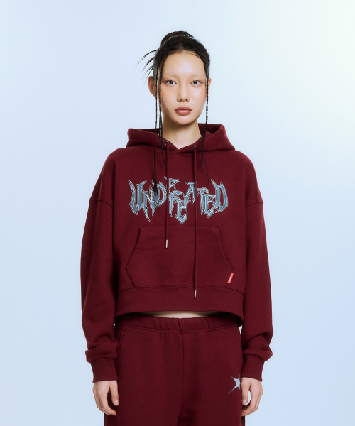아카이브 볼드() UNDEFEATED CROP HOOD (BURGUNDY) 상품 이미지