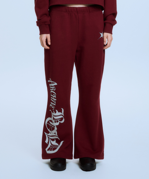 아카이브 볼드() STARDUST FLARE SWEAT PANTS (BURGUNDY) 상품 이미지