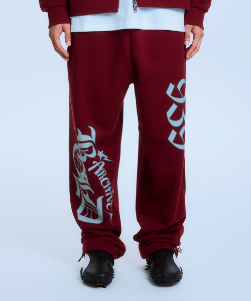 아카이브 볼드() AB STANCE SWEAT PANTS (BURGUNDY) 상품 이미지