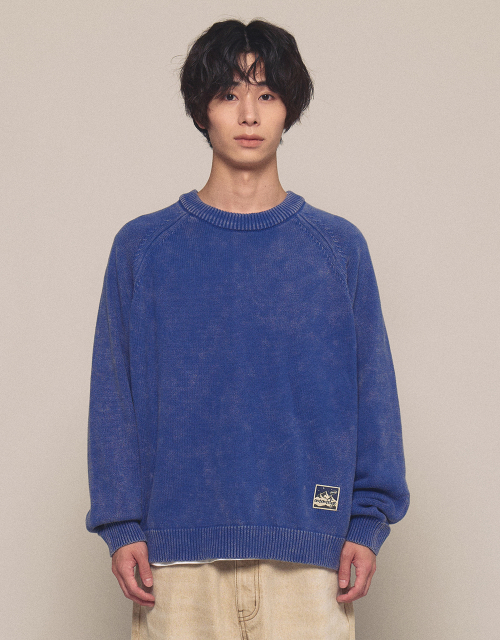 [Mmlg] OVERDYED ESSENTIAL KNIT (NAVY)