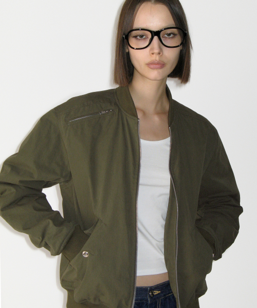 Over Fit ширинг Bomber пиджак, KHAKI
