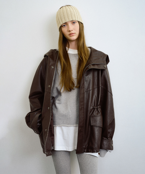 Куртка Philo из экокожи (Dark Brown)