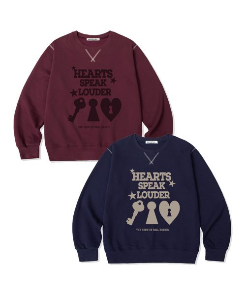 Свитшот с принтом Heart Lock и лампасами [2color]