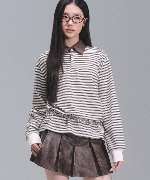 Свитшот Sidney Stripe с воротником [Ivory]