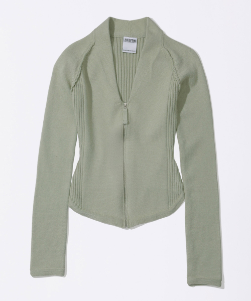 Open воротник Knit zip-up Pale Mint