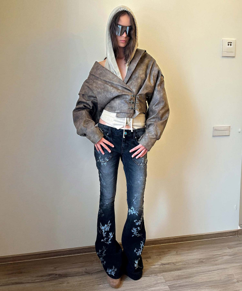 Corset Latch Down Jacket Brown
