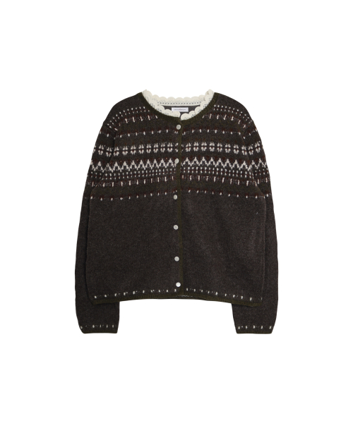 RUSTIC FOLK KNIT CARDIGAN_BROWN