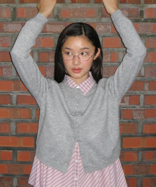 HANDMADE BLOSSOM CARDIGAN GREY
