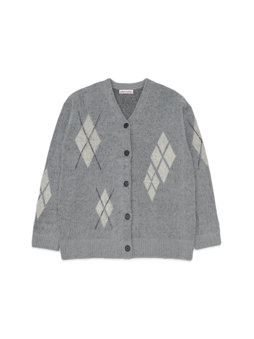 SCATTERED ARGYLE CARDIGAN, GRAY
