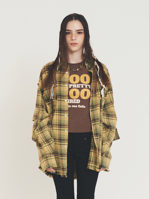 RAW EDGE CARGO CHECK SHIRT GREEN