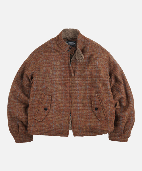 FLUFFY WOOL HARRINGTON JACKET _ MAPLE