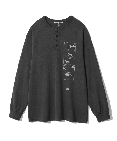 пигмент Henley Neck футболка (уголь)