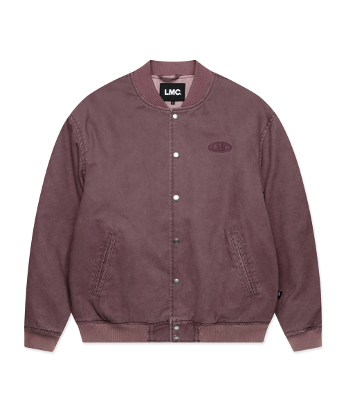 WASHED VARSITY JACKET dark pink