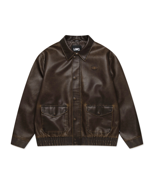 G-1 FAUX LEATHER JACKET коричневый