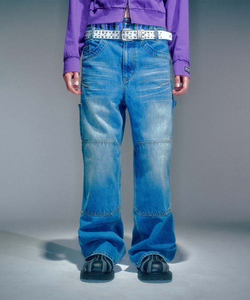 ENDRICK DAMAGED DENIM PANTS LIGHT BLUE
