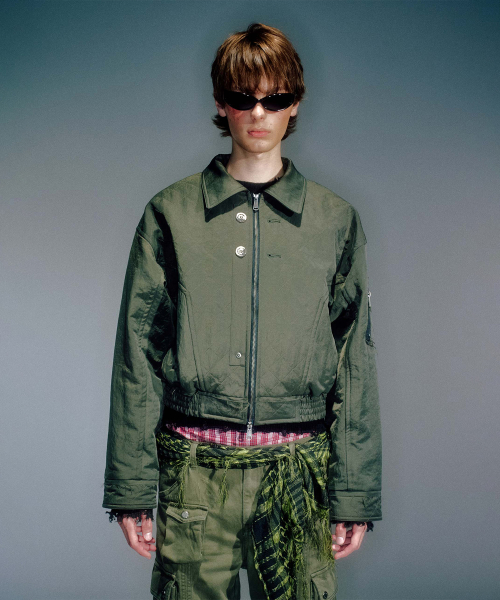 MEN MATTY QUILTED BOMBER JACKET KHAKI