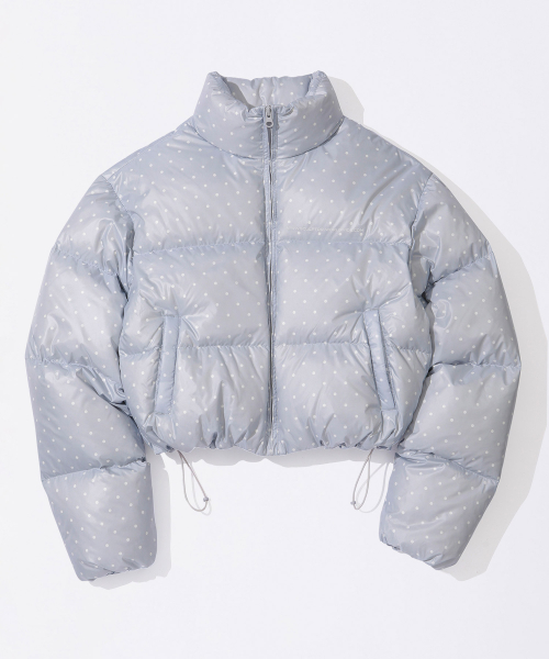 Polka Cropped Puffer Down Baby синий