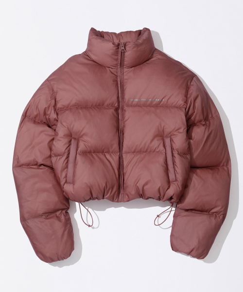 Matte Cropped Puffer Down Plum Red