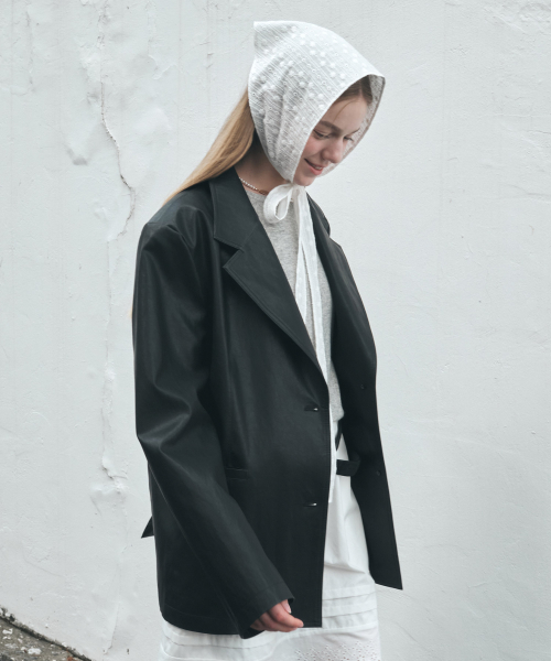 Faux Leather оверсайз куртка - чёрный
