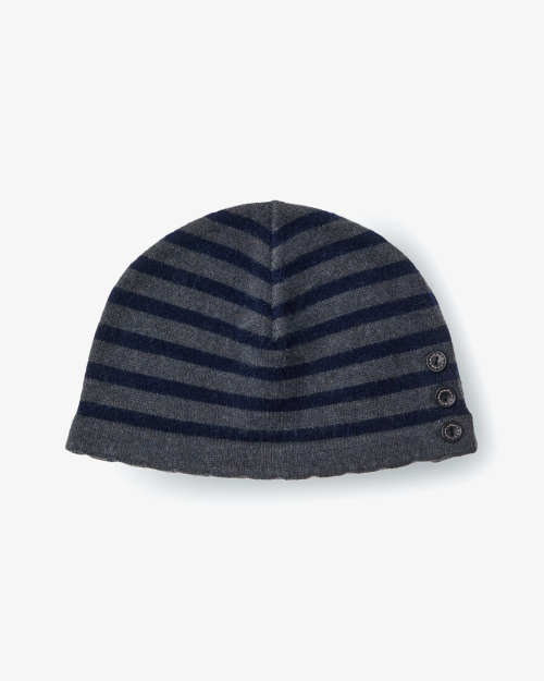 MUSINSA公式 | AEAE STRIPE BUTTON BEANIE [GREY]