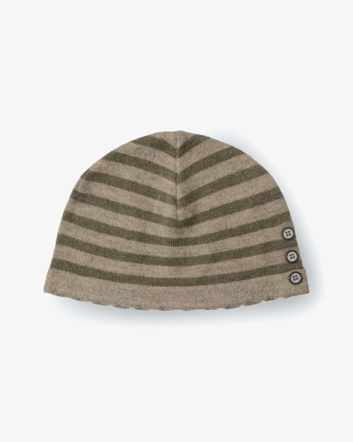 MUSINSA公式 | AEAE STRIPE BUTTON BEANIE [GREY]