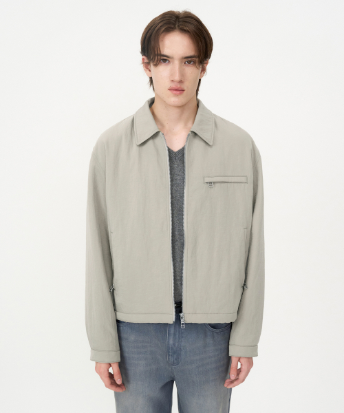 Плотный нейлоновый бомбер BEIGE