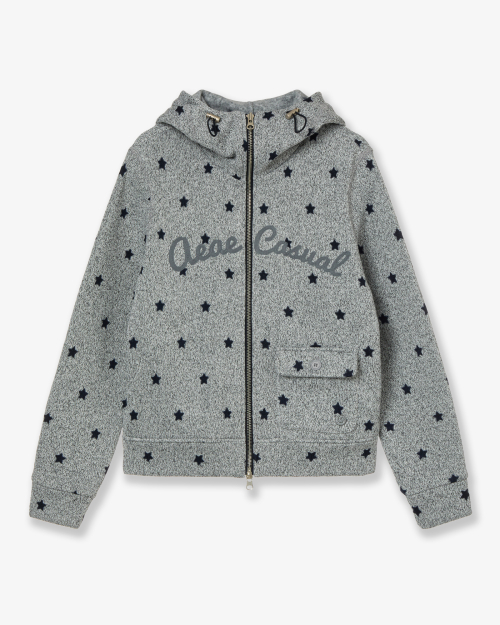 MUSINSA公式 | AEAE STAR HIGH NECK ZIP UP [BLACK]