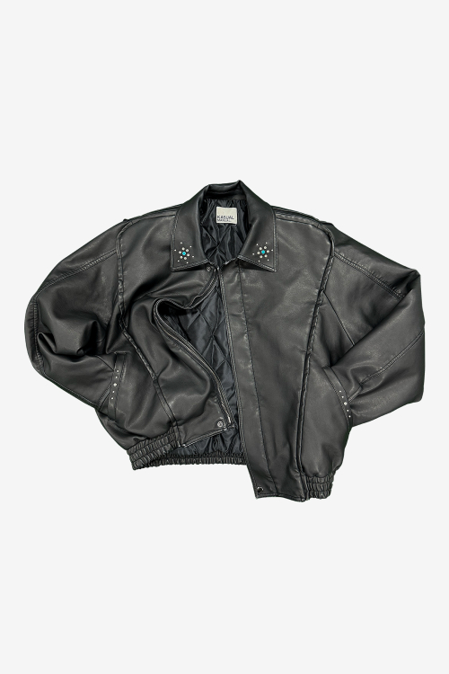Кожаный блузон с заклепками Black