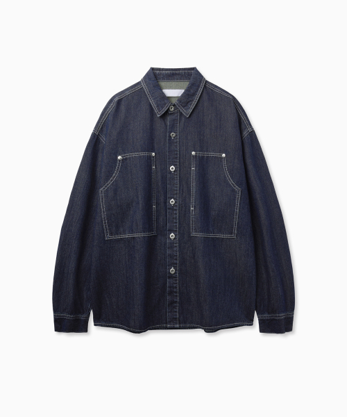 Carpenter Pocket Denim Shirts (синий)