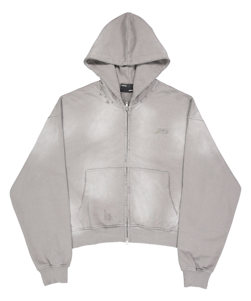 FORCE WASHED худи ZIP-UP CROPFIT GR