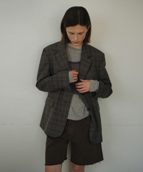 PREPPY CHECK шерстяной куртка серый