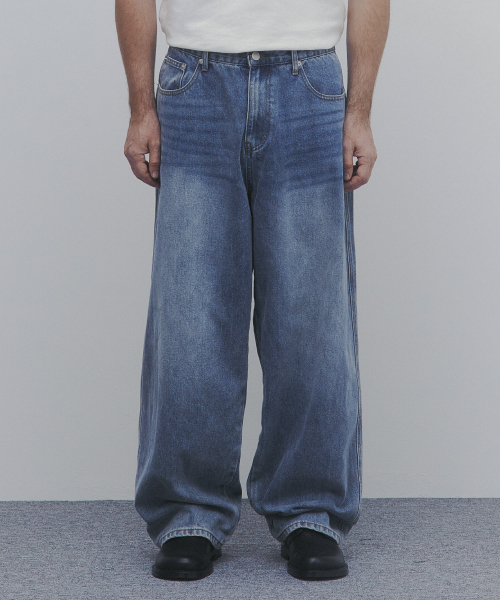 Широкие джинсы Essential (Washed Light Blue)