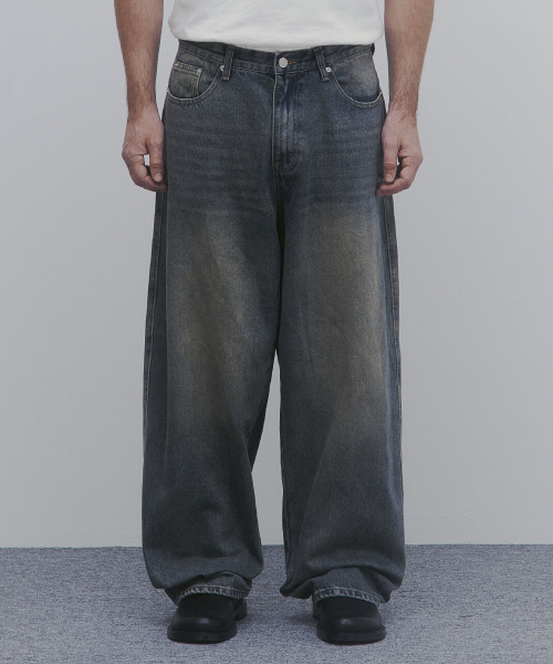 Широкие джинсы Essential (Washed Black)