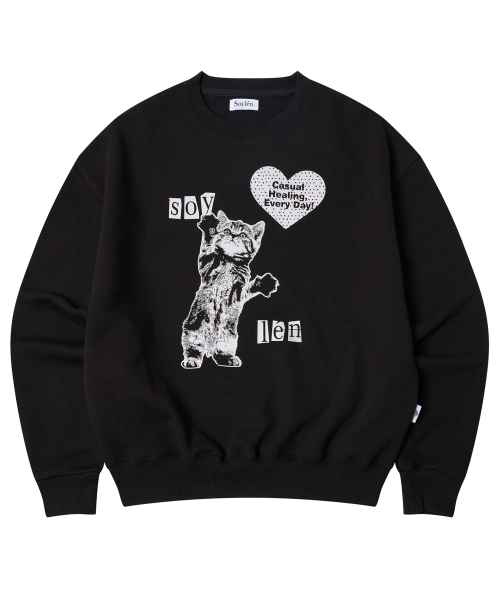 Свитшот Heart Cat (Black)