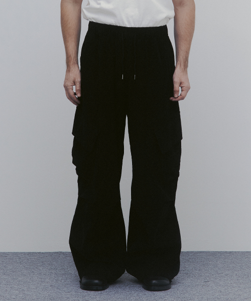 Вельветовые широкие брюки карго (Black
