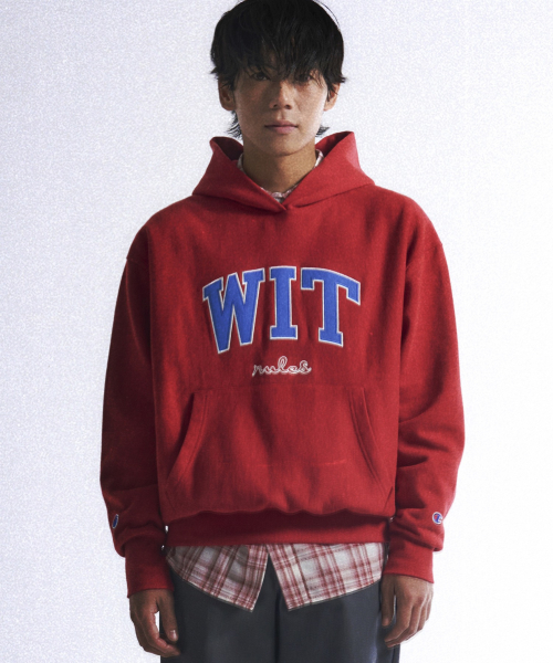 Худи Champion × BDNS Reverse Weave WIT Logo Red