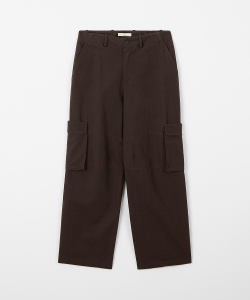 Washed хлопок cargo брюки / коричневый