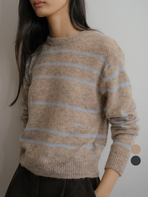 полоска шерстяной blended knit [FRFA02NT07]_2color