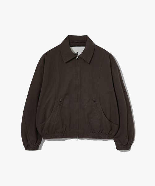 코튼 커브드 워시드 블루종 자켓 브라운 COOSJK042BROWN