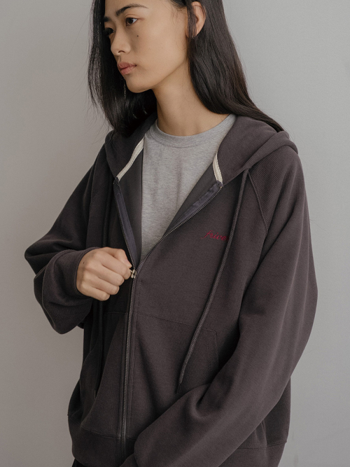 Logo embroidered худи zip up [FRFA02LT10]_2color