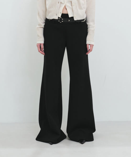 Широкие расклешенные брюки (BLACK)