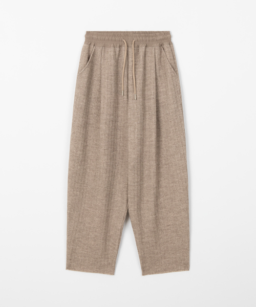 Knit tuck wide брюки / бежевый