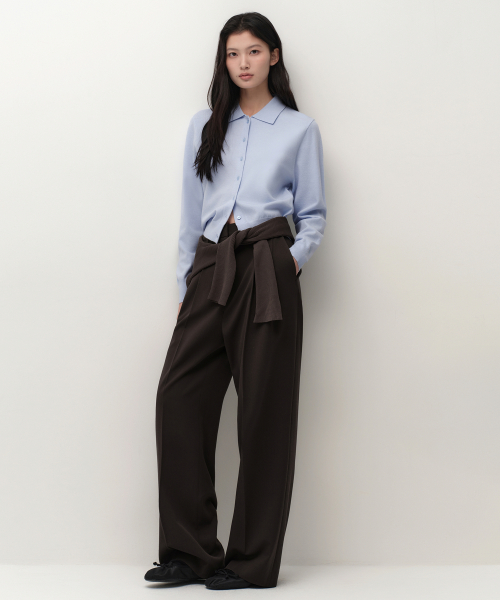 무신사 스탠다드 우먼() 우먼즈 에센셜 칼라드 가디건 [스카이 블루] 상품 이미지