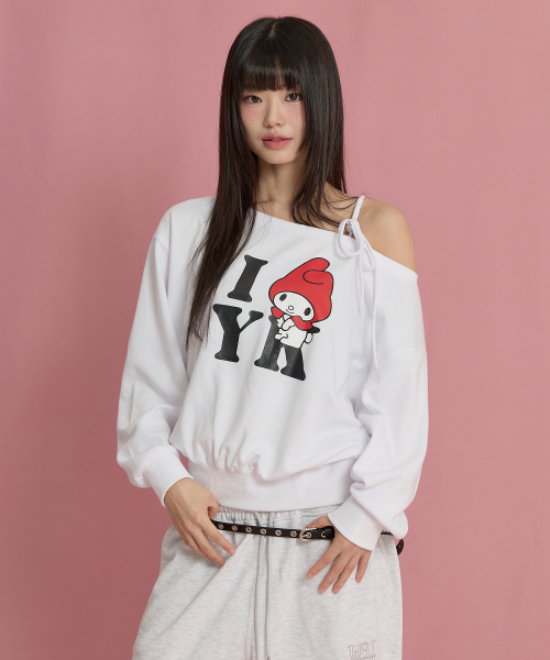 Свитшот My Melody YK с открытыми плечами White