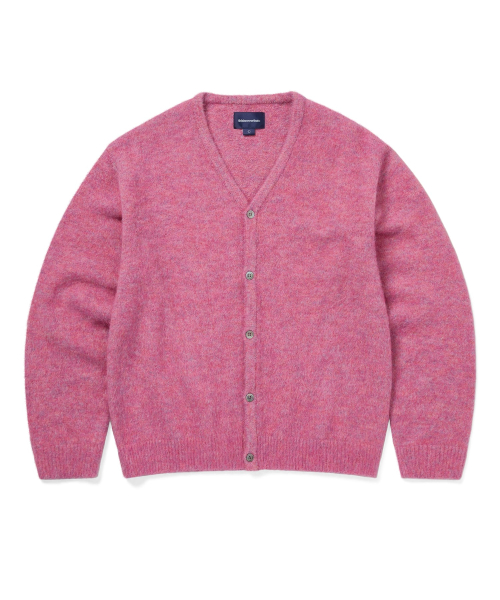 Hairy Knit Cardigan Pink