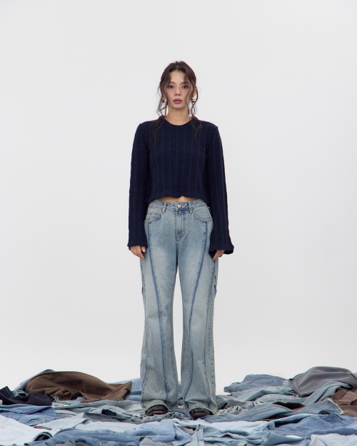 Рваный свитер Boho (Navy)