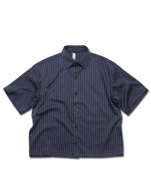 Кроп рубашка в тонкую полоску Pinstripe — Navy